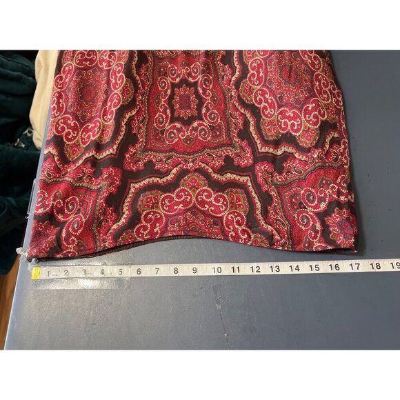 VTG Red & Black Paisley Midi Skirt Sz 16 East 5th Boho - Picture 4 of 9